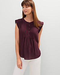 Pintucked Cap Sleeve Top carousel Product Image 1