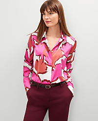 Floral Satin Essential Shirt carousel Product Image 1