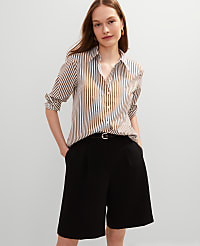 Petite Striped Relaxed Perfect Shirt carousel Product Image 4