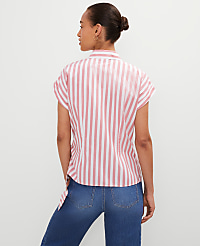 Striped Collared Tie Waist Top carousel Product Image 2