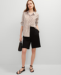 Petite Striped Relaxed Perfect Shirt carousel Product Image 3
