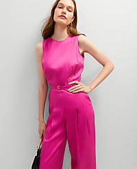 Belted Crew Neck Jumpsuit carousel Product Image 1