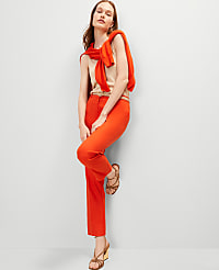 The Petite Eva Ankle Pant in Linen Blend carousel Product Image 1