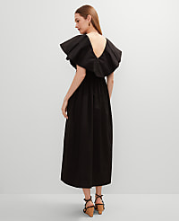 Petite Ruffle Collar Maxi Flare Dress carousel Product Image 2