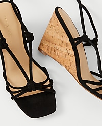 Suede Lace-Up Espadrille Wedge Sandals carousel Product Image 2
