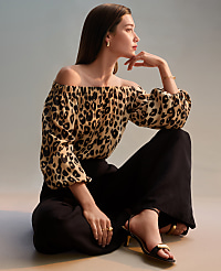 Animal Print Off The Shoulder Top carousel Product Image 3