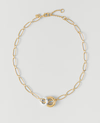 Mixed Metal Double Ring Necklace carousel Product Image 1