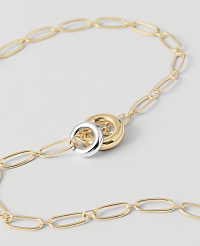 Mixed Metal Double Ring Necklace carousel Product Image 2
