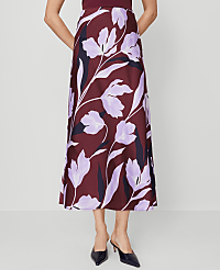 Floral Satin Bias Slip Skirt carousel Product Image 3