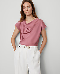 Satin Cowl Neck Top carousel Product Image 3