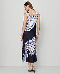 Petite Paisley Satin Slip Dress carousel Product Image 3