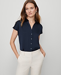 Split Neck Blouse carousel Product Image 1
