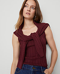 Mixed Cable Sweater Shell carousel Product Image 4
