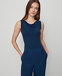 Draped Cowl Neck Top carousel Product Image 1