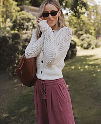 Weekend Collection Open Stitch Scalloped Cardigan carousel Product Image 5