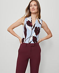 Petite Floral Sleeveless V-Neck Top carousel Product Image 1
