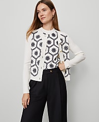 Petite Floral Embroidered Cardigan carousel Product Image 3