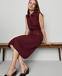 Belted Flare Midi Shirtdress carousel Product Image 4