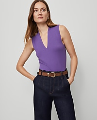 Sleeveless V-Neck Top carousel Product Image 1