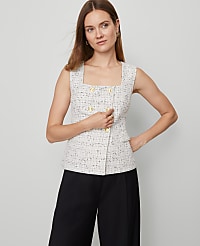 Petite Tweed Square Neck Vest carousel Product Image 1