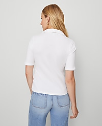 Petite Weekend Collection Split Neck Polo Top carousel Product Image 2