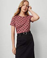 Weekend Collection Floral Crew Neck Tee carousel Product Image 1