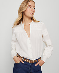 Petite Weekend Lace Trim Blouse carousel Product Image 2