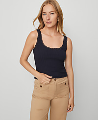 Weekend Collection Lace Trim Tank Top carousel Product Image 1