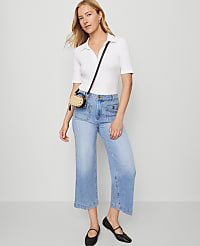 Petite Weekend Collection Split Neck Polo Top carousel Product Image 4