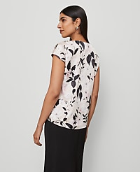 Floral Satin Cowl Neck Top carousel Product Image 2