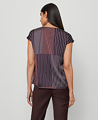 Striped Satin Cowl Neck Top carousel Product Image 2