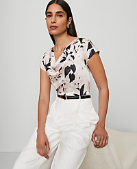 Floral Satin Cowl Neck Top carousel Product Image 1