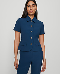 The Collared Jacket in Fluid Crepe carousel Product Image 1