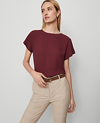 Petite Mixed Media Crew Neck Tee carousel Product Image 1