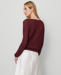Pointelle Boatneck Sweater carousel Product Image 2