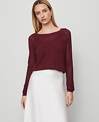 Pointelle Boatneck Sweater carousel Product Image 3