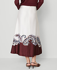 Petite Paisley Satin Midi Skirt carousel Product Image 4
