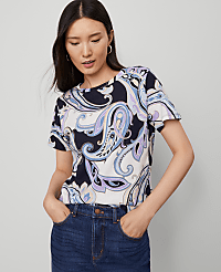 Paisley Crew Neck Tee carousel Product Image 1
