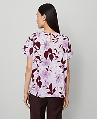 Floral Mixed Media Crew Neck Tee carousel Product Image 2