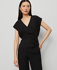 Petite Wrap Tie Waist Blouse carousel Product Image 1