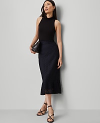Petite Lace Flounce Midi Skirt carousel Product Image 2