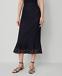 Petite Lace Flounce Midi Skirt carousel Product Image 3