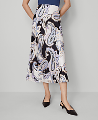 Paisley Satin Bias Slip Skirt carousel Product Image 2