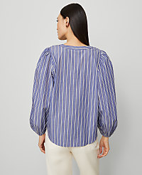 Striped Puff Sleeve Blouse carousel Product Image 2