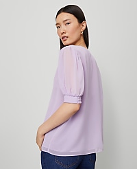 Puff Sleeve V-Neck Popover carousel Product Image 2
