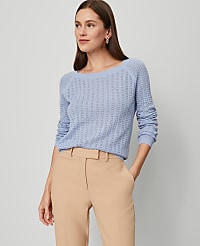 Pointelle Boatneck Sweater carousel Product Image 1