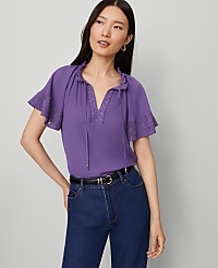 Tie Neck Ruffle Popover carousel Product Image 1