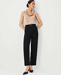 The Petite High Rise Pleated Taper Pant in Fluid Crepe carousel Product Image 3