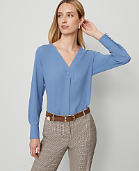 Mixed Media Pleat Front Top carousel Product Image 1