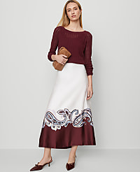 Paisley Satin Midi Skirt carousel Product Image 2